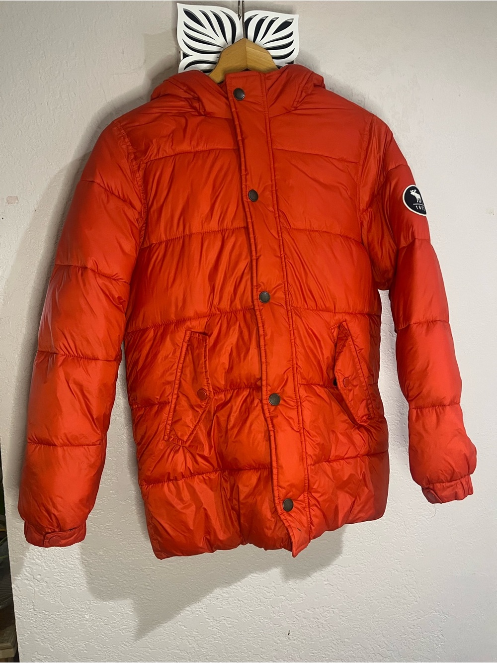 Abercrombie Kids Puffer Jacket with Hood - Red